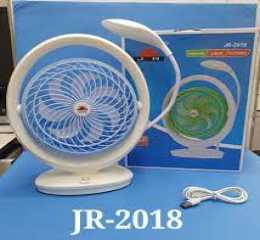Table Fan With LED Lamp And Rechargeable Battery JR-2018 Mint Green/White
